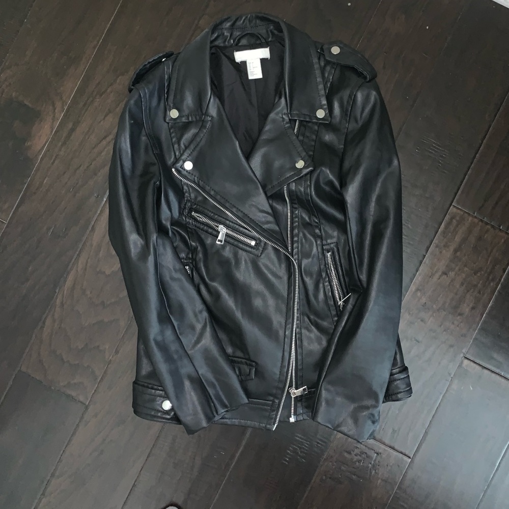 Black leather jacket